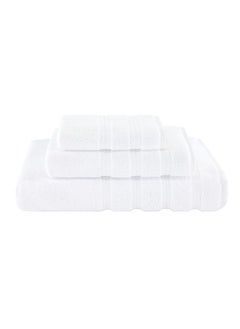 Safi Plus Towel Set 3 Piece Luxury Hotel Quality 600 GSM 100% Genuine Combed Cotton, Super Soft & Absorbent Family Bath Towels -  1 Bath Towel, 1 Hand Towel, 1 Washcloth - Bright White  - Image 1