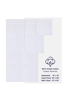Safi Plus Towel Set 3 Piece Luxury Hotel Quality 600 GSM 100% Genuine Combed Cotton, Super Soft & Absorbent Family Bath Towels -  1 Bath Towel, 1 Hand Towel, 1 Washcloth - Bright White  - Image 5