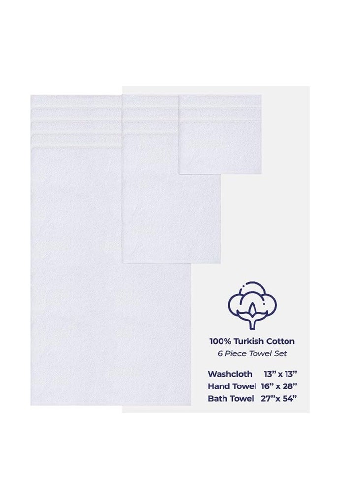 Safi Plus Towel Set 3 Piece Luxury Hotel Quality 600 GSM 100% Genuine Combed Cotton, Super Soft & Absorbent Family Bath Towels -  1 Bath Towel, 1 Hand Towel, 1 Washcloth - Bright White  - Image 5