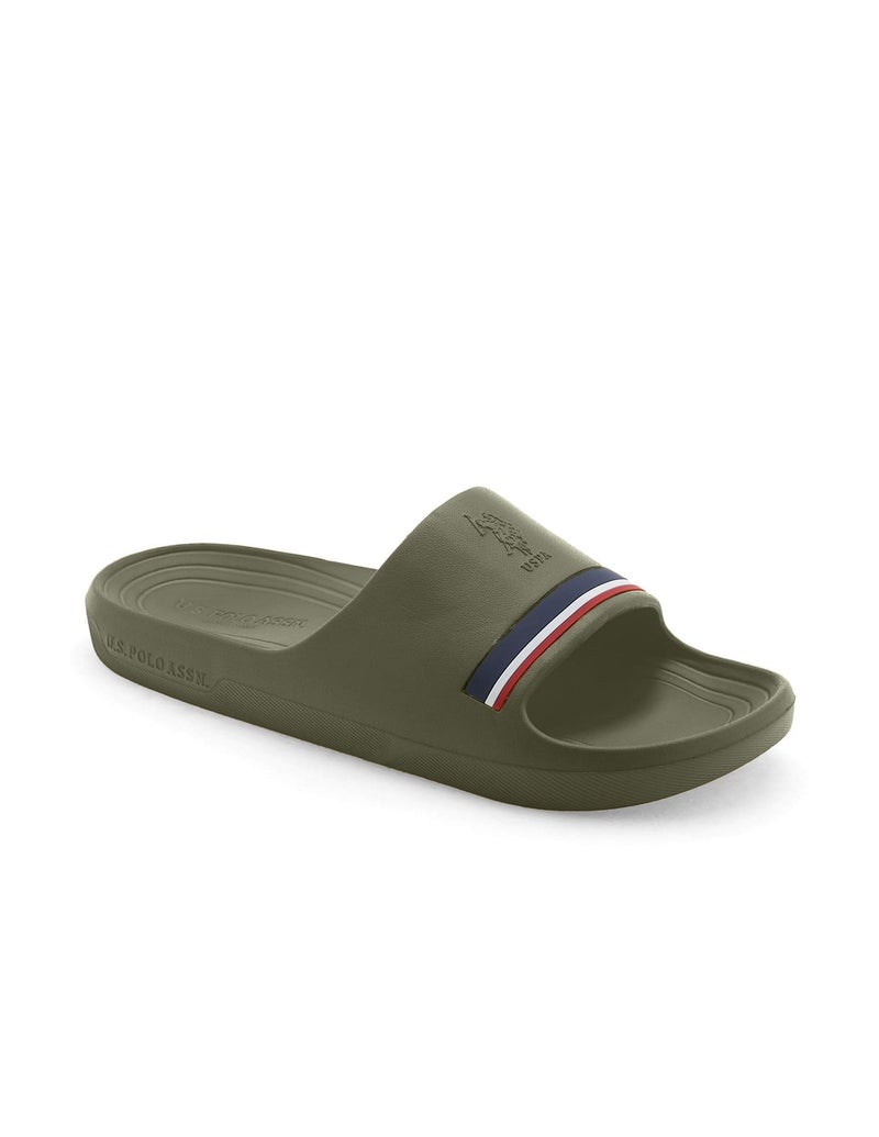 U.S. Polo Assn. Men's Easton DK. Green 1 Slide Sandal-8 Kids UK (2FD24464D03) - Image 1