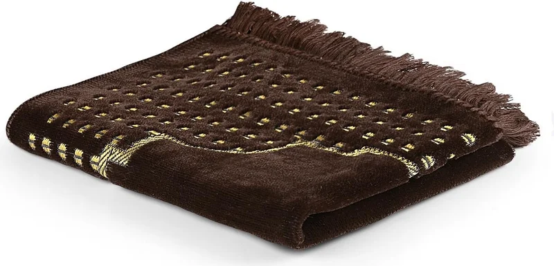بلونيتي Square Mihrap Velvet Prayer Rug 70X110 cm Brown