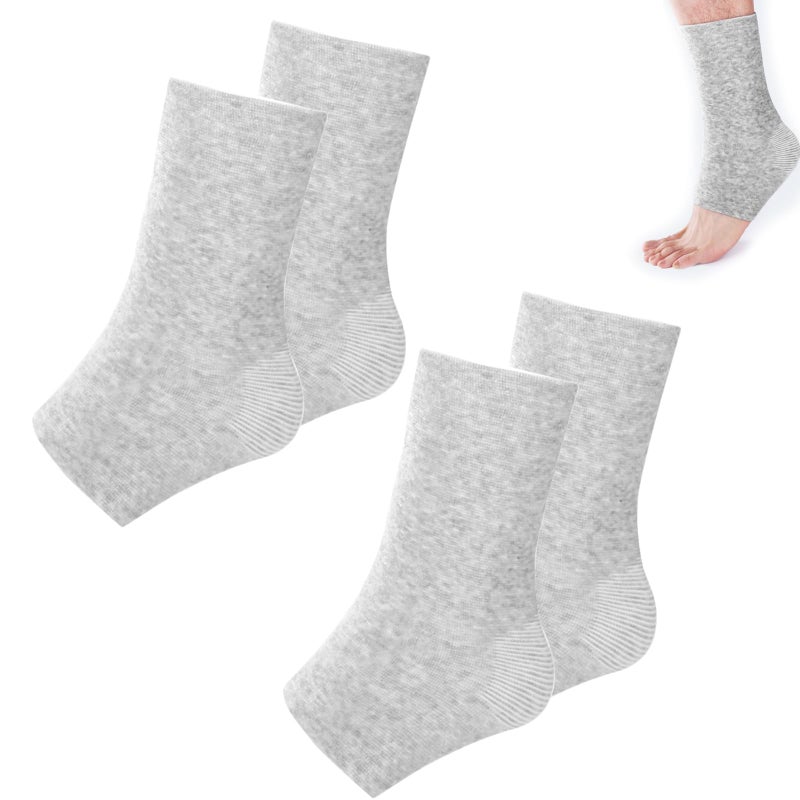 ROBOHOOK 2 Pairs of Compress Bamboo Foot Sleeves,Keep Warm Bamboo Ankle Socks Foot Sleeves, Suitable for Cold Protection Against Swelling and Sprains (Gray,One Size Fits All) - Image 1