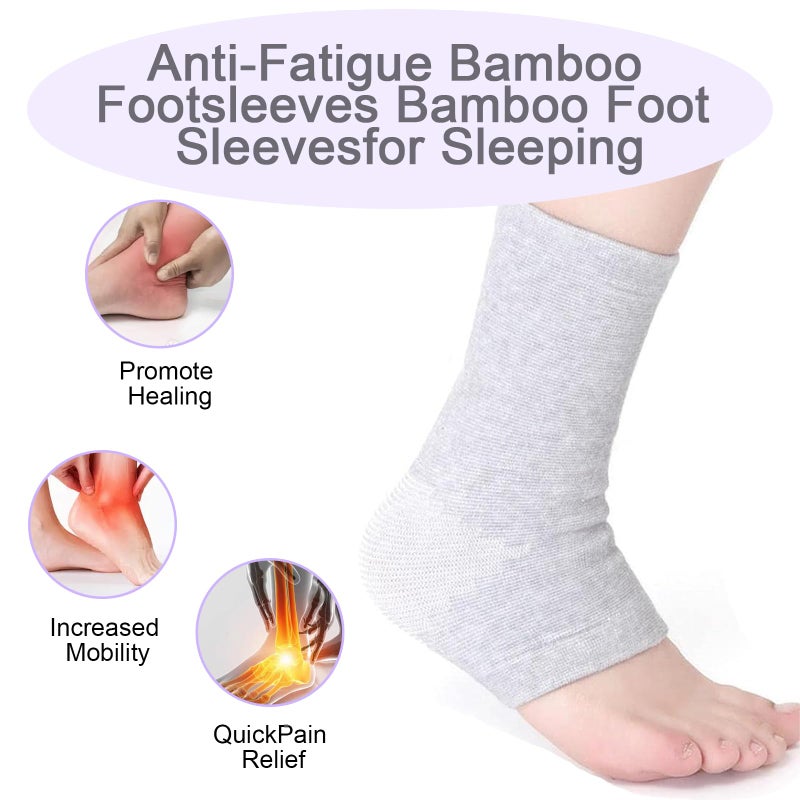 ROBOHOOK 2 Pairs of Compress Bamboo Foot Sleeves,Keep Warm Bamboo Ankle Socks Foot Sleeves, Suitable for Cold Protection Against Swelling and Sprains (Gray,One Size Fits All) - Image 5