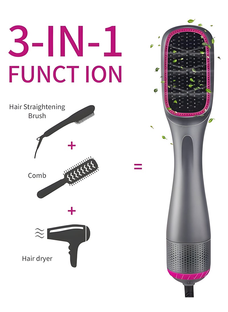 Generic - 3 in 1 Hair Dryer Brush and Styler, Professional Negative Ions Hot Air Brush, Blow Dryer Comb, Suitable for Straight and Curly Hair, Achieve Salon Styling Volume Blow Dryer Brush Hair Styler - Image 1