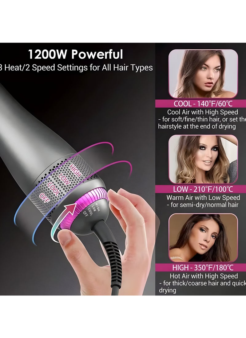 Generic - 3 in 1 Hair Dryer Brush and Styler, Professional Negative Ions Hot Air Brush, Blow Dryer Comb, Suitable for Straight and Curly Hair, Achieve Salon Styling Volume Blow Dryer Brush Hair Styler - Image 1