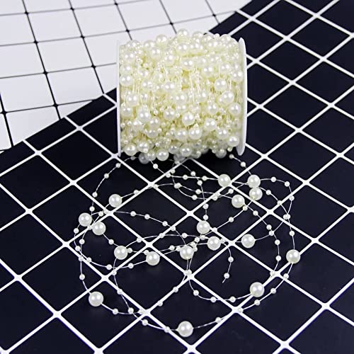 Just Flowers Faux Pearl Beads Chain 3 mm for Jewelry Making, Embellishing Handbags, Garments, Craft Accessories and DIY Projects, Pack of 5 Mtrs (5 Meter, Off White) - Image 2