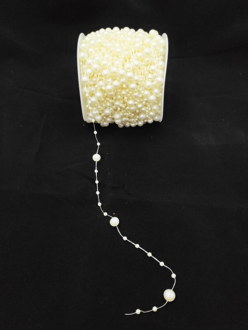 Just Flowers Faux Pearl Beads Chain 3 mm for Jewelry Making, Embellishing Handbags, Garments, Craft Accessories and DIY Projects, Pack of 5 Mtrs (5 Meter, Off White) - Image 5