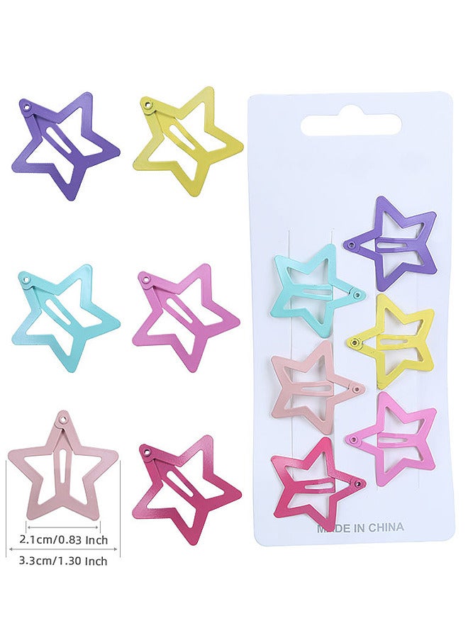 12 حزمة عدم الانزلاق المعادن ستار سناب مقاطع الشعر أزياء ملونة لطيف نجوم الشعر Barrettes دبوس الشعر اكسسوارات للفتيات امرأة الأطفال الصغار طفل - Image 2