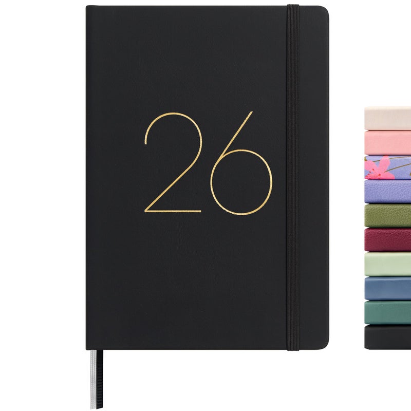 &And Per Se And Per Se 2026 Planner, 15 Months Hardcover Daily, Weekly & Monthly Planner, A5 size, 100GSM Thick Paper, Back Pocket, 5.7" x 8"(Black) - Image 1