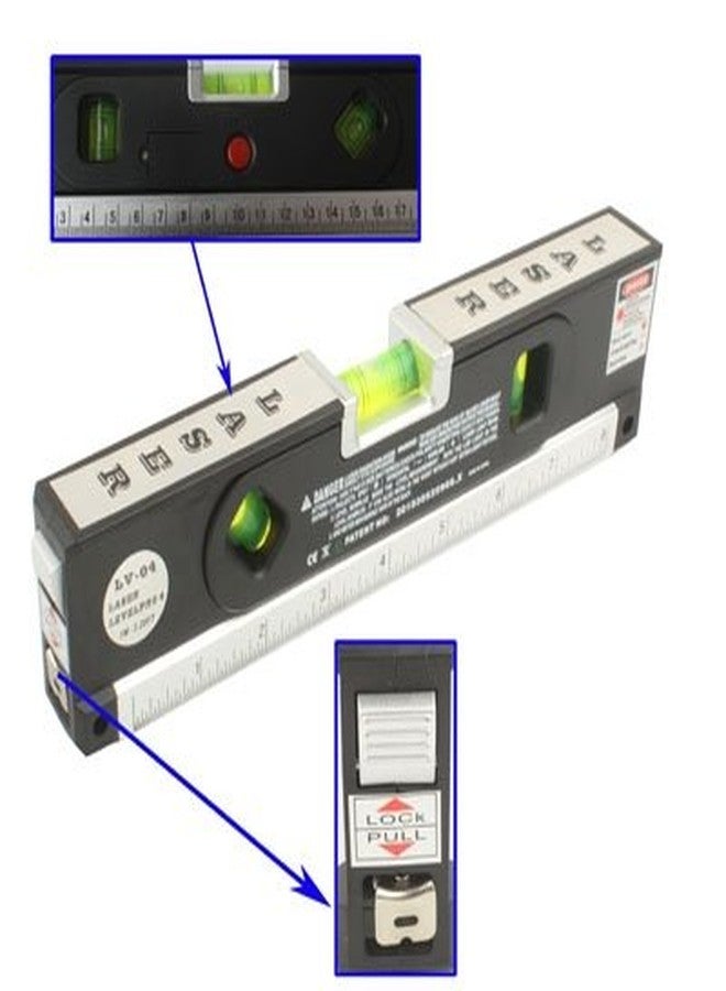Skywalk Laser Level With Tape Measure Pro 4 (100cm) / Level Bubbles With Led Light, Lv-04 - Image 2
