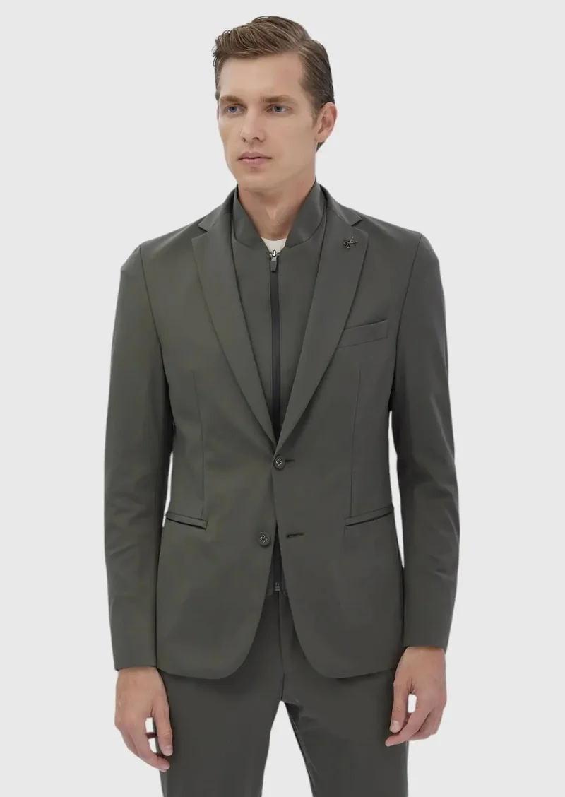 RAMSEY Khaki Plain Comfort Fit Suit