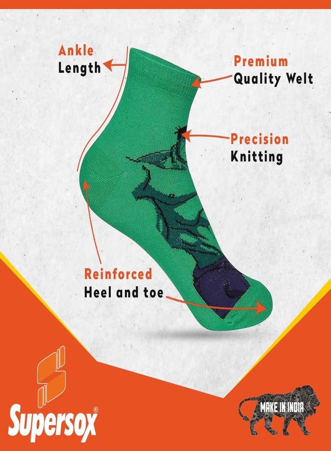 Supersox Ankle Disney Character Socks for Kids, Made with Breathable, Anti Odour & Moisture Absorbent Combed Cotton with a Extra Durable Welt, Ideal For All Day Wear (Pack Of 5) - Image 3