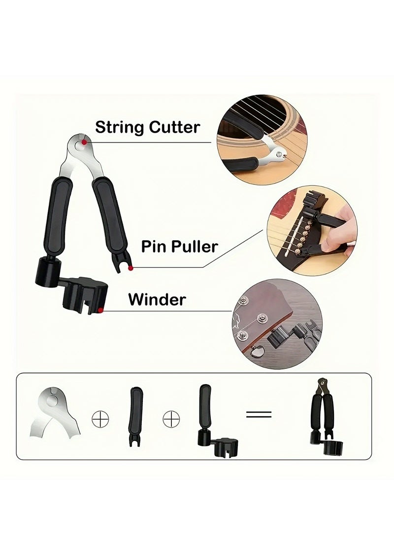 Generic 66pcs Guitar Accessories Kit  Acoustic Guitar Changing Tool, Including Acoustic Strings Guitar Picks Capo  String Winder&Cutter Tuner Guitar Bones for Guitar Players and Guitar Beginners  - Image 2