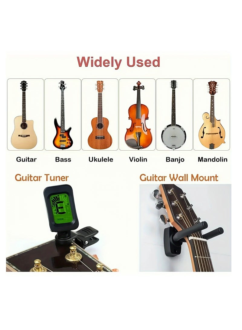 Generic 66pcs Guitar Accessories Kit  Acoustic Guitar Changing Tool, Including Acoustic Strings Guitar Picks Capo  String Winder&Cutter Tuner Guitar Bones for Guitar Players and Guitar Beginners  - Image 4