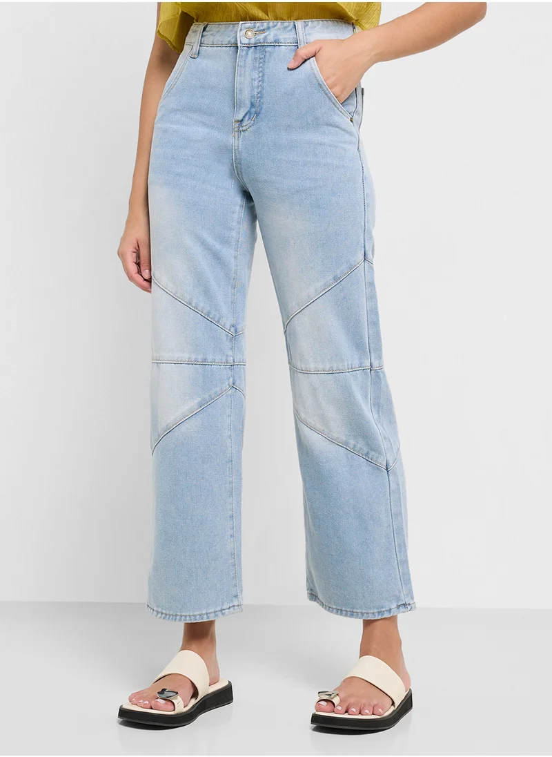 جينجر High Rise Barrel Jeans