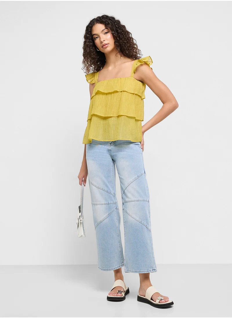 جينجر High Rise Barrel Jeans