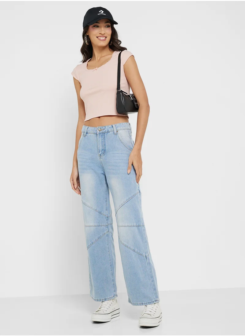 جينجر High Rise Barrel Jeans