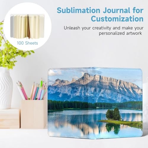 Lnrueg 12 Pcs Sublimation Notebook Blank Journal A6 100 Pages - Hardcover PU Notebooks for Note Taking Plan Making Diary Writing - School Office Supplies - Image 3