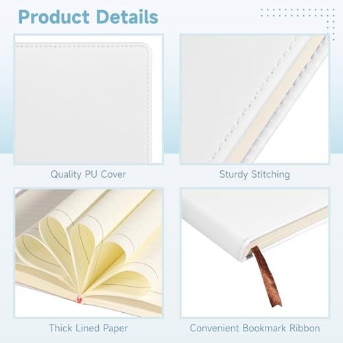 Lnrueg 12 Pcs Sublimation Notebook Blank Journal A6 100 Pages - Hardcover PU Notebooks for Note Taking Plan Making Diary Writing - School Office Supplies - Image 4