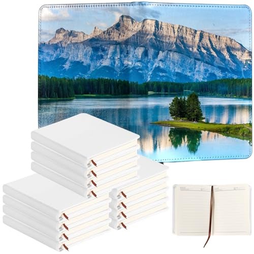 Lnrueg 12 Pcs Sublimation Notebook Blank Journal A6 100 Pages - Hardcover PU Notebooks for Note Taking Plan Making Diary Writing - School Office Supplies - Image 1