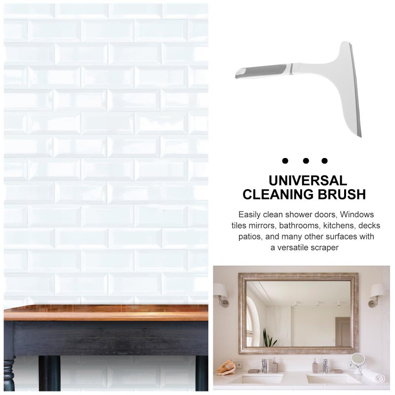 Veemoon Short Handle Glass Wiper Squeegee For Shower Window And Bathroom Mirror Cleaning Gray White - Image 5