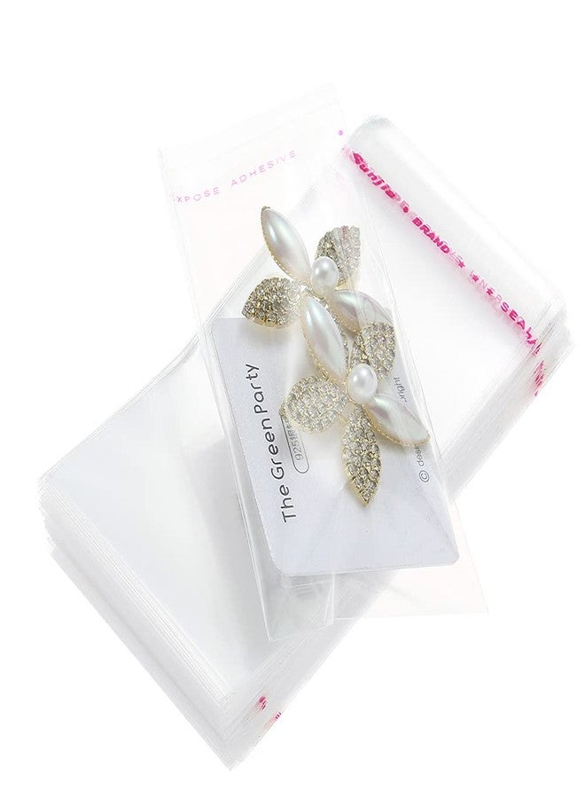Macoota 200 Pack 2" x 3" Thick Small Clear Resealable Self Seal Cellophane Plastic Bags Adhesive Cello Poly Bag For Packaging Jewelry Bead Necklace Ring Gift - Image 1