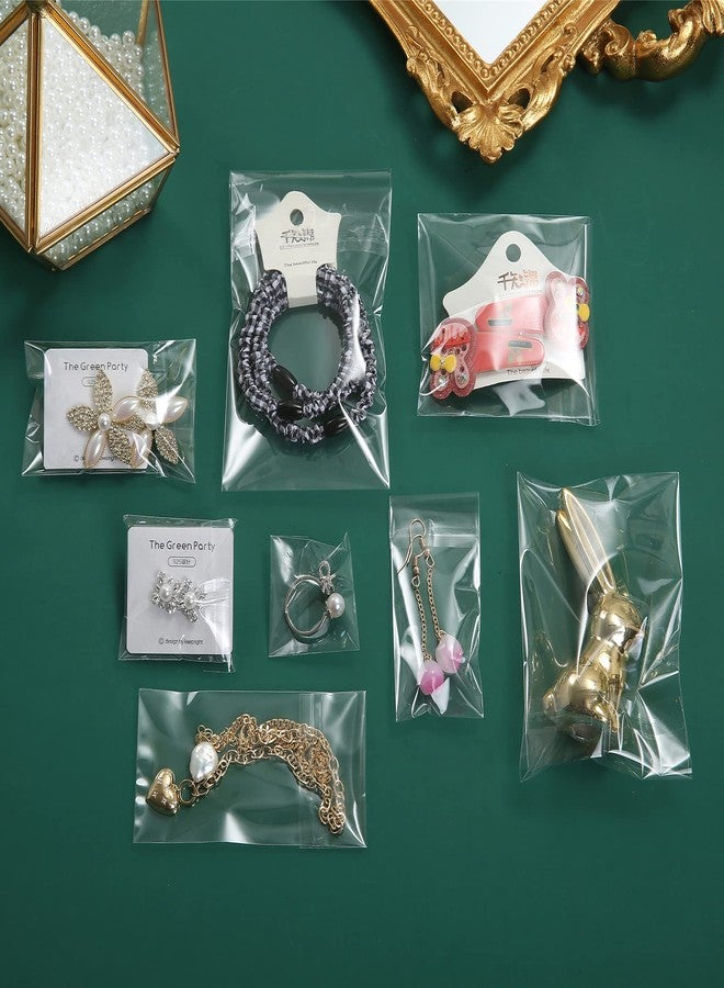 Macoota 200 Pack 2" x 3" Thick Small Clear Resealable Self Seal Cellophane Plastic Bags Adhesive Cello Poly Bag For Packaging Jewelry Bead Necklace Ring Gift - Image 3