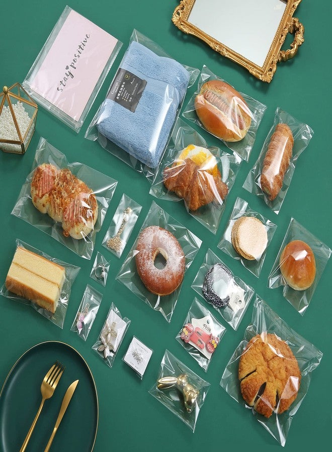 Macoota 200 Pack 2" x 3" Thick Small Clear Resealable Self Seal Cellophane Plastic Bags Adhesive Cello Poly Bag For Packaging Jewelry Bead Necklace Ring Gift - Image 4