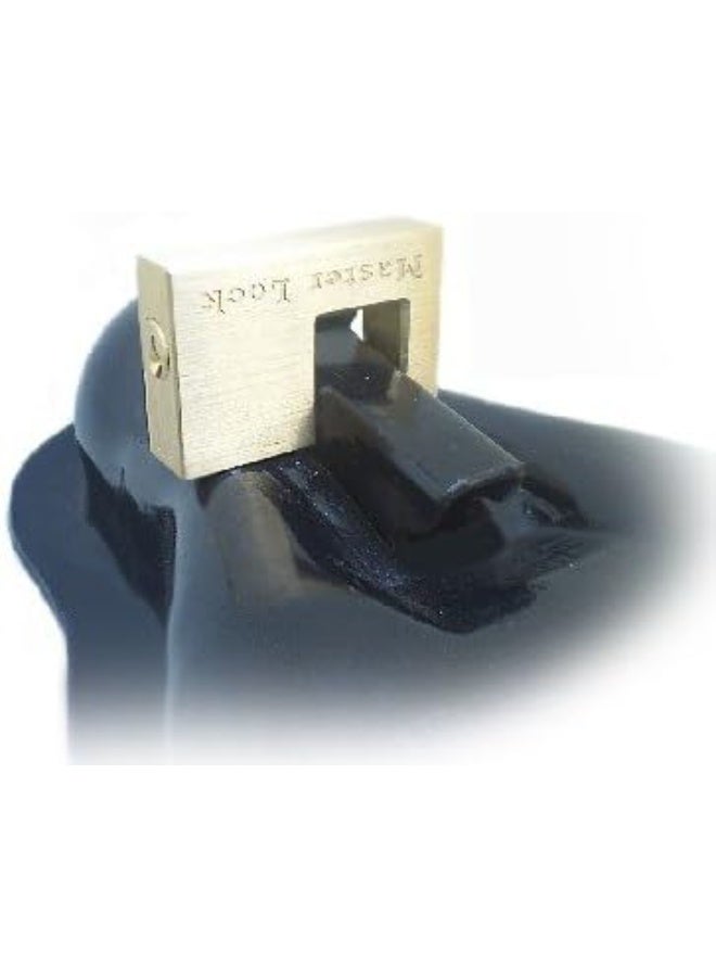 Master Lock Master Lock 605DAT Shackle 15/16" Length x 7/16" Inner Width, 2" Body Width, Solid Brass Coupler Lock, Gold, 1 Count  - Image 1