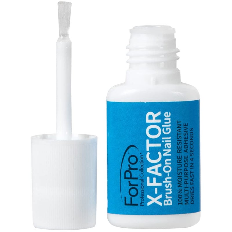 ForPro Professional Collection ForPro X-Factor Brush-On Nail Glue, Long-Lasting, Quick-Drying Nail Glue for Applying Artificial Nail Tips, 0.26 oz - Image 3