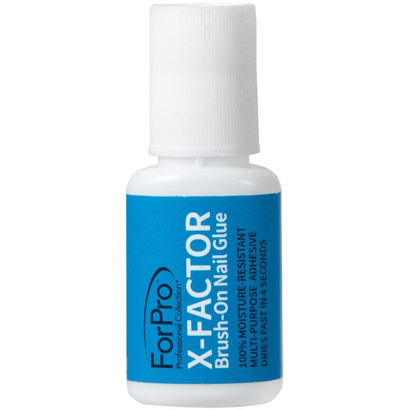 ForPro Professional Collection ForPro X-Factor Brush-On Nail Glue, Long-Lasting, Quick-Drying Nail Glue for Applying Artificial Nail Tips, 0.26 oz - Image 1
