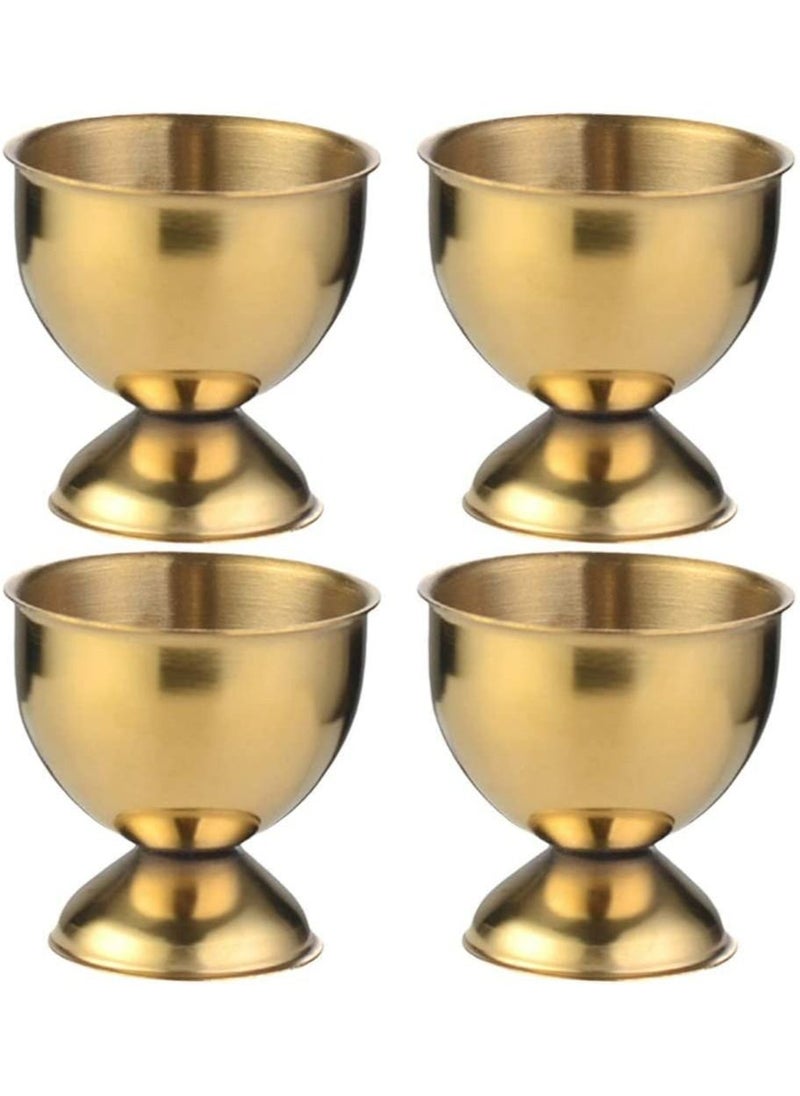 SYOSI Stainless Steel Egg Holder, 4Pcs Gold Stands Egg Cups for Hard Boiled Eggs Tabletop Cups Breakfast, for Hard Boiled Eggs Golden Ice Cream Dessert Container Table Decor for Holiday Wedding Party  - Image 1