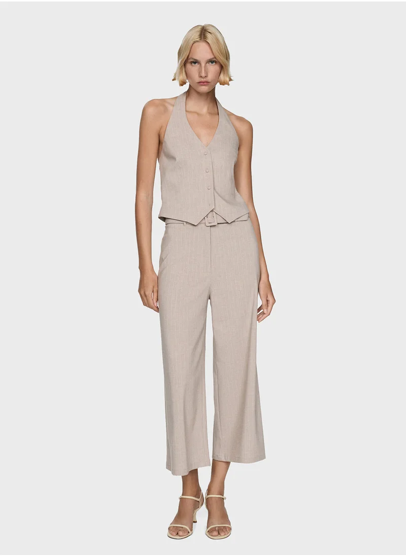 مانجو Chalk Stripe Straight Trousers