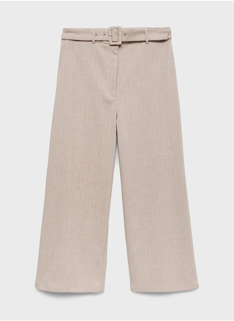 مانجو Chalk Stripe Straight Trousers