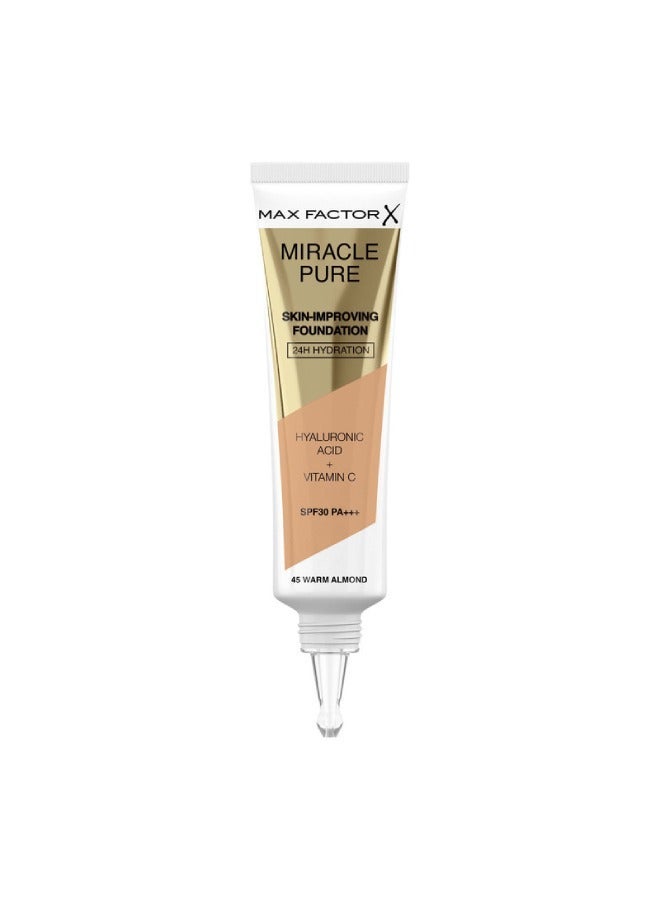 Max Factor Miracle Liquid Foundation 45 Warm Almond + Face Roller - Image 3