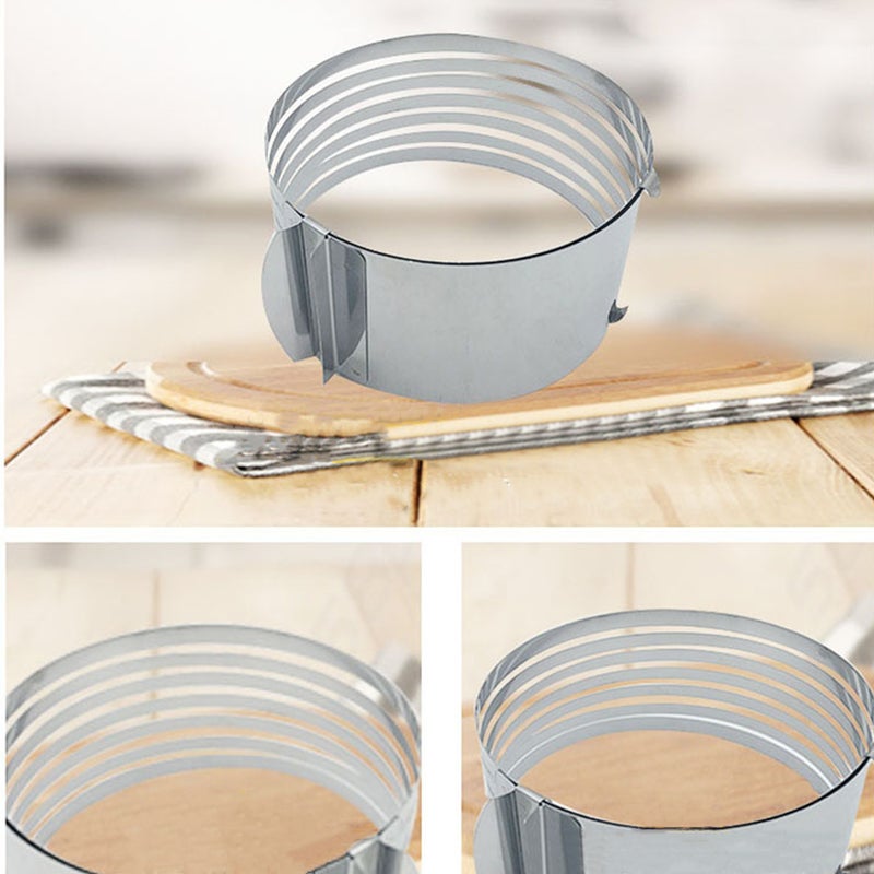6-8 Inch Cake Cutter Slicer Stainless Steel Adjustable Layered Cake Cutter Slicer Mousse Cake Cutter Baking Pastry Baking Tool for Birthday Cake Party Dessert Kitchen Gadgets Dishwasher Safe - Image 5