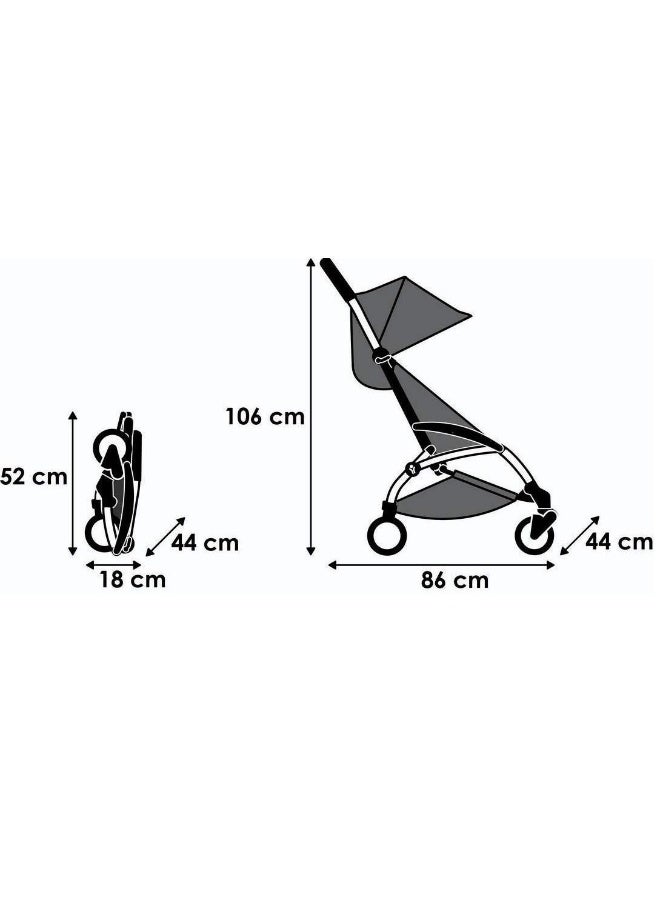 Mini Portable Baby Stroller, Lightweight Folding Travel Pushchair, Black - Image 2