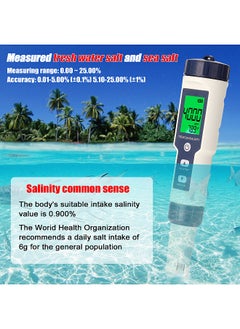 Generic 5 in 1 Professional Multi-parameter Combo Testing Meter PH/EC/TDS/Salinity/Thermometer Digital Multi-Function Tester Water Quality Tester  - Image 5