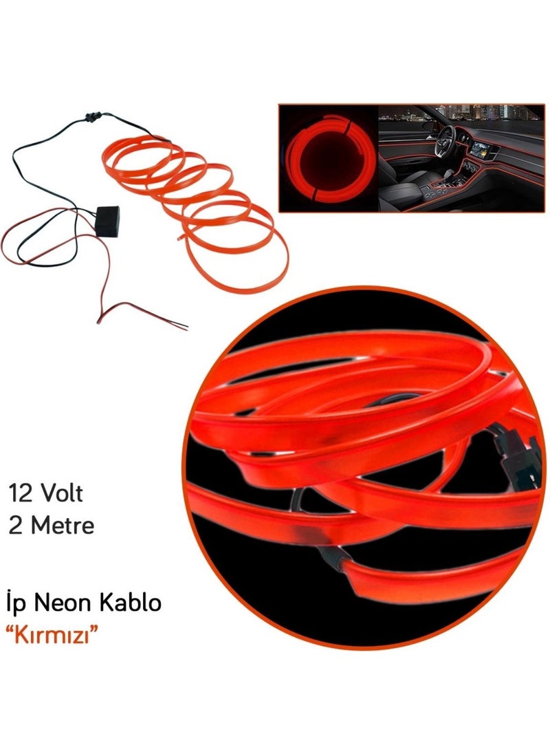12V Ip Neon Cable 2 mt Red Lr 728 2mt R