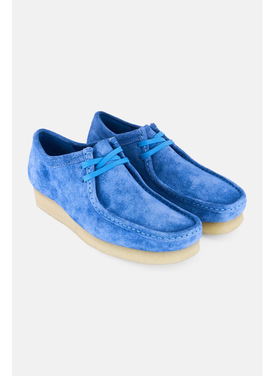 clarks Men Standard Wallabee Lace Up Casual Shoes, Bright Blue  - Image 1