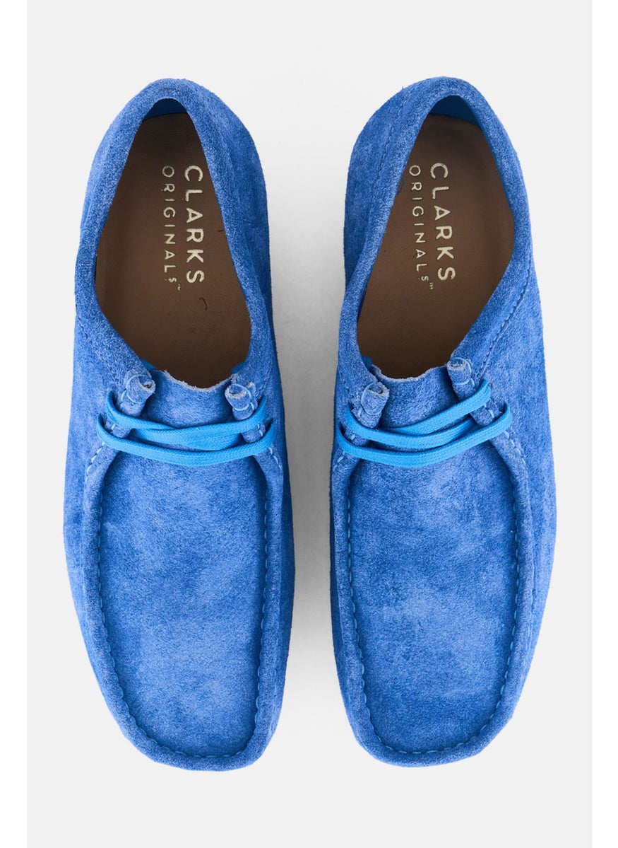 clarks Men Standard Wallabee Lace Up Casual Shoes, Bright Blue  - Image 2