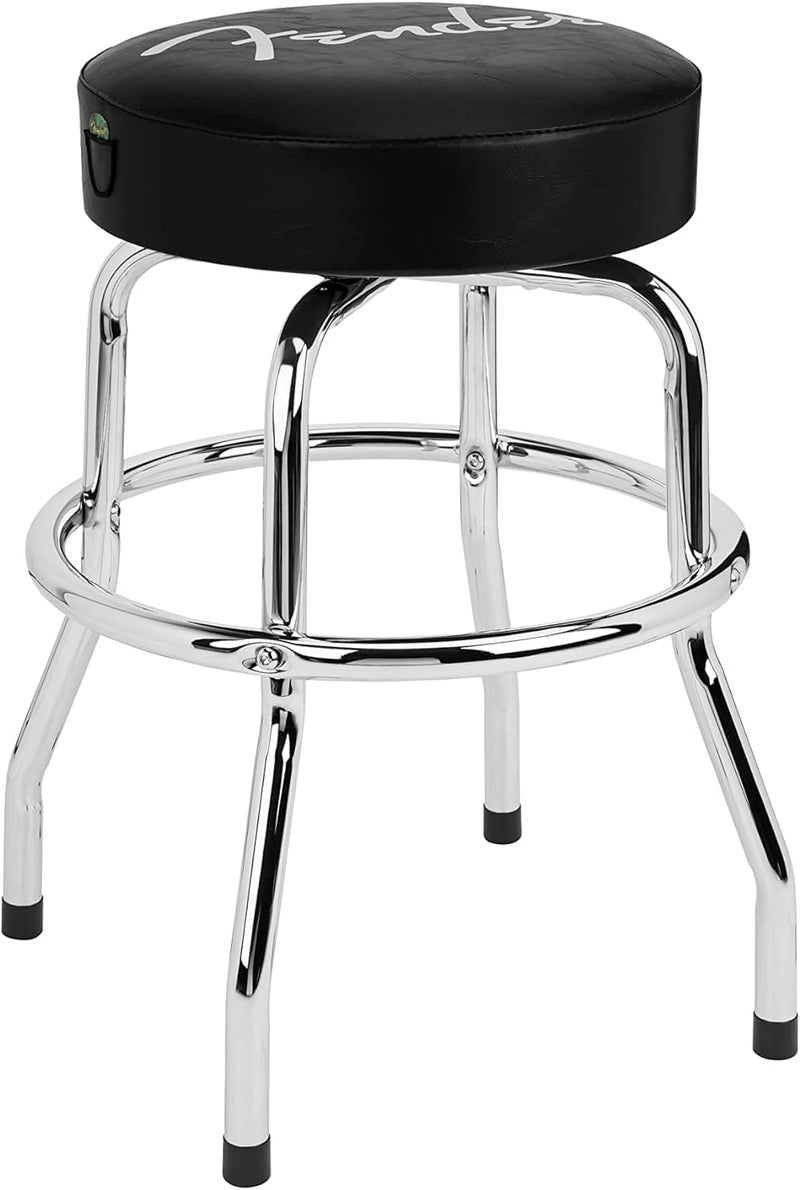 FENDER Fender Spaghetti Logo Swivel Barstool with Guitar Picks Pouch Great Gifts for Dad with 1 Year Limited Warranty Simple Assembly BlackBlack 24 - Image 1
