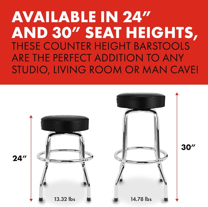 FENDER Fender Spaghetti Logo Swivel Barstool with Guitar Picks Pouch Great Gifts for Dad with 1 Year Limited Warranty Simple Assembly BlackBlack 24 - Image 4