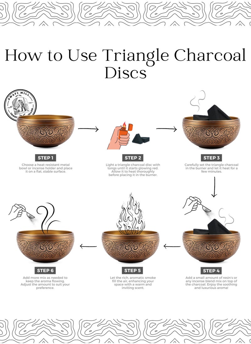 Awafi Mill - Triangle Charcoal Tablets for Incense Burning - Image 1