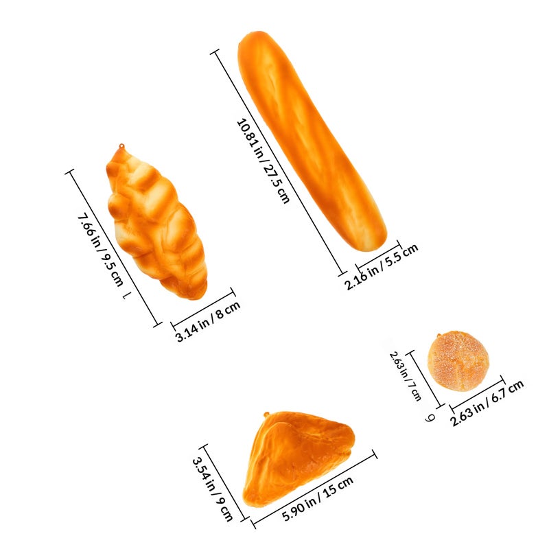 4pcs Artificial Bread Fake Bread Simulation Bread Realistic Bread Food Models - Image 2