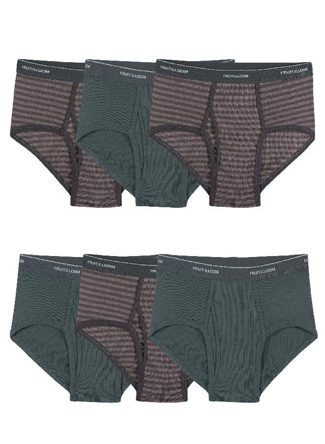 FRUIT OF THE LOOM Fruit of the Loom mens Tag-free Cotton Briefs Underwear, 6 Pack - Assorted Stripe/Solids, Large US - Image 4