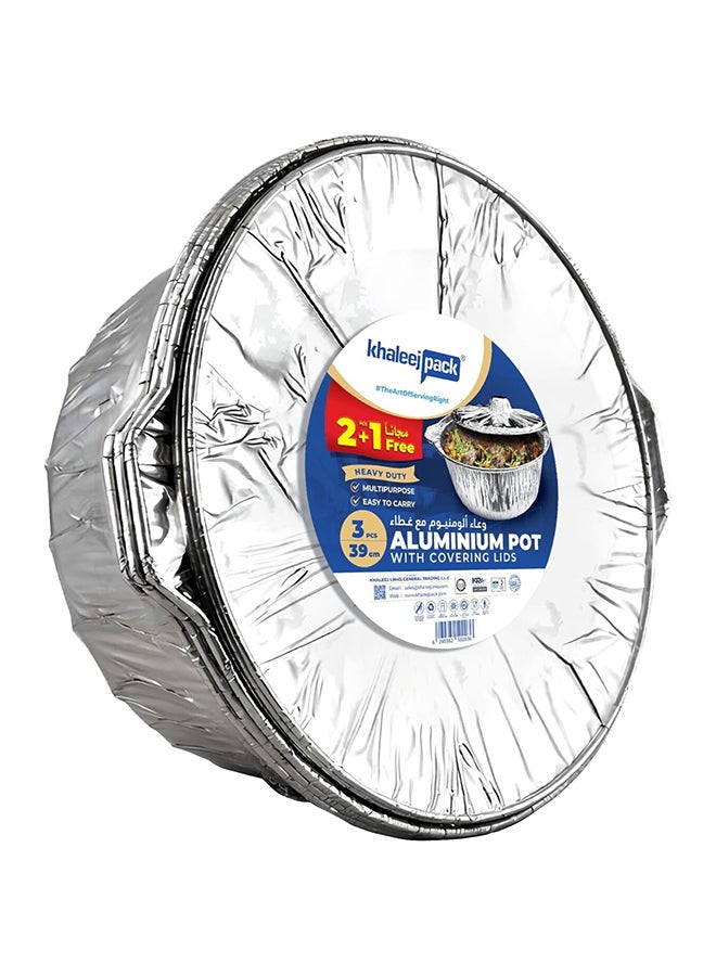 Khaleej Pack Aluminum pot 39cm-3Pcs
