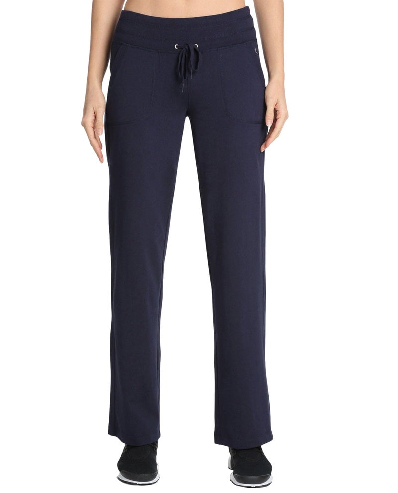 Danskin Women's Straight Leg Drawcord Athletic Pants, Midnight Navy, 2X - Image 4