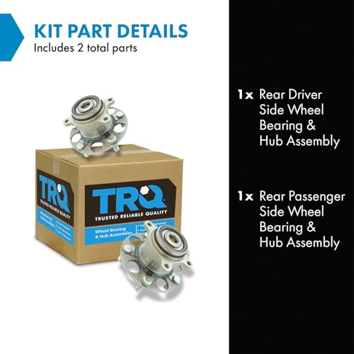 TRQ 2 Piece Rear Wheel Bearing & Hub Assembly Set Compatible with 2006-2015 Honda Civic - Image 2