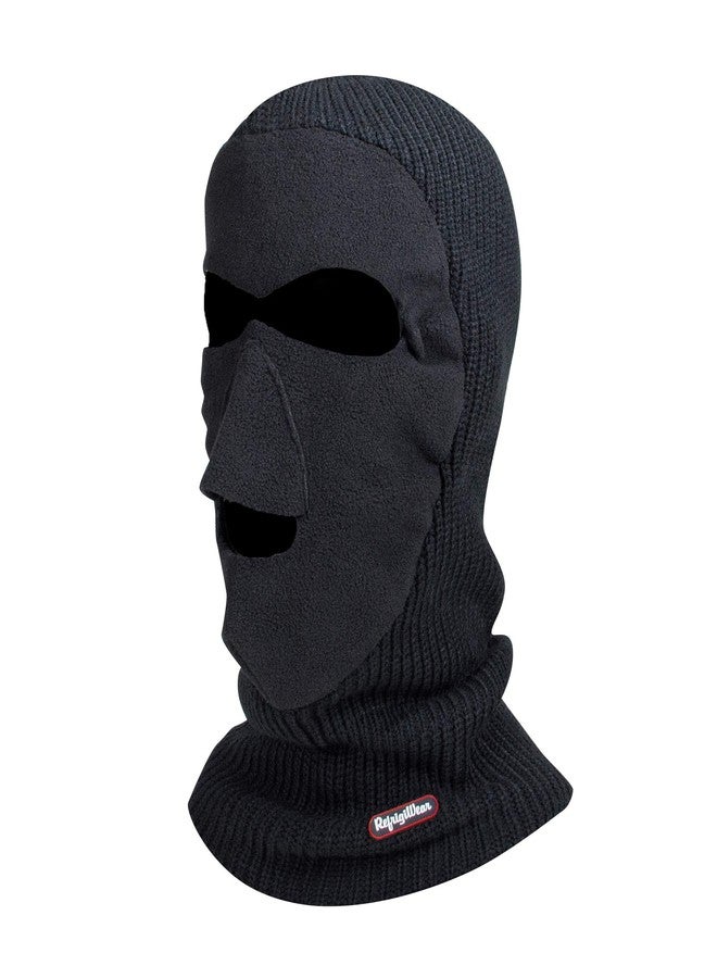 RefrigiWear Double Layered Acrylic Knit Balaclava Face Mask (Black, One Size Fits All) - Image 1